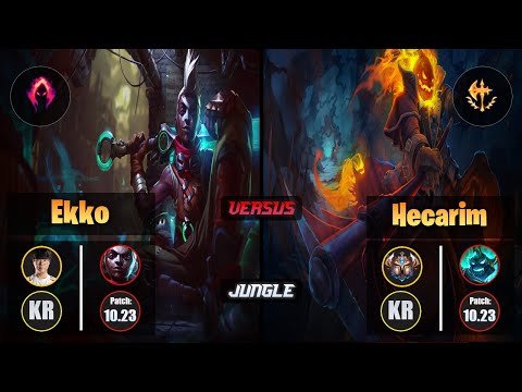 Haru EKKO (Jungle) [Dark Harvest] VS HECARIM - Challenger KR Patch 10.23