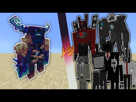 Crystal Warden vs All Cameraman, Speakerman and TV man in Minecraft Mob Battle