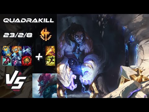 JUNGLE Sylas vs Trundle [QUADRAKILL] - NA Grandmaster Patch 25.S2.8