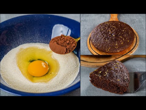 1 EGG CHOCOLATE SEMOLINA CAKE | SUJI CAKE RECIPE | WITHOUT OVEN | SEMOLINA CAKE IN FRY PAN | N'Oven
