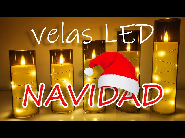 Vídeo relacionado con Velas led rojas con pilas para navidad con efecto llama. Velas decorativas para belen, arbol, corona adviento. 4 Velas led efecto llama artificial para decoracion romantica