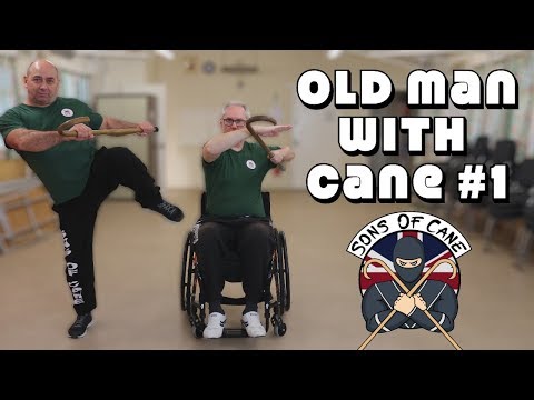 Walking cane self defense: The old man with a cane.