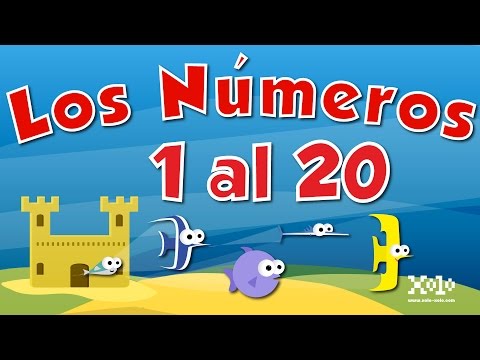 The numbers 1 to 20 in Spanish for children