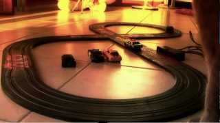 LO-ZILLA vs. The Dark Knight (cat vs. slot car)!