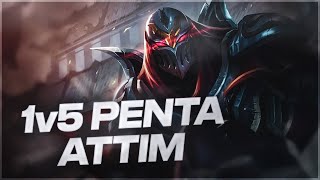 1 canlı nexustan cevirdim 1v5 penta attim | euw master 500lp best zed
