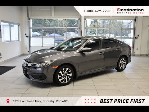 2018 Honda Civic Sedan EX CVT - Sunroof - One Owner - Certified! - 32213A