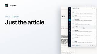 Reader — the article, without the page around it | LoupeKit