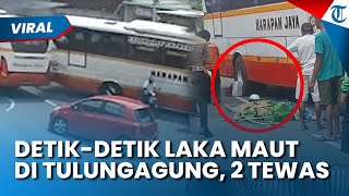 NGERI! DETIK-DETIK Laka Maut di Depan SPBU Tulungagung, 2 Pengendara Motor Tewas Terpental