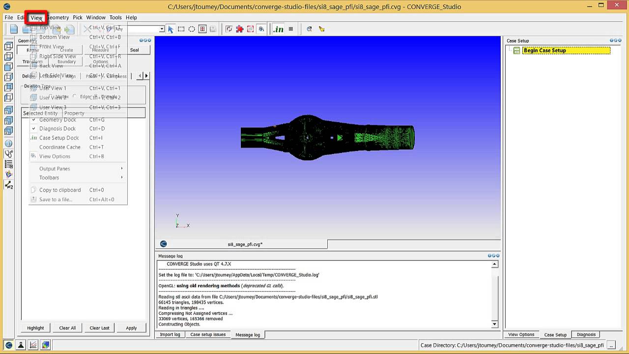 CONVERGE Studio 2.2 Training: Importing a Geometry and Configuring the Interface