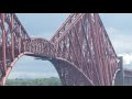 Flying Scotsman Steam Train Crossing Forth Railway Bridge Over the Firth of Forth Scotland
