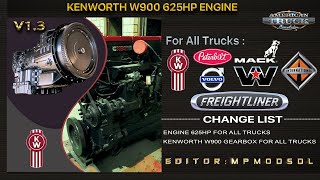 Kenworth W900 625HP Engine For All Trucks Mod v1.3 For ATS M… thumbnail 4