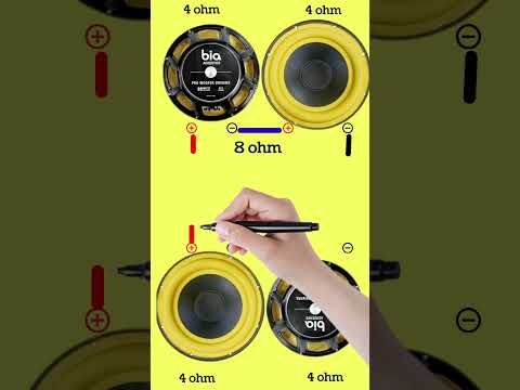 4 speaker connection and wiring ohms low #speaker #connection #wiring #ohm #shorts #animation