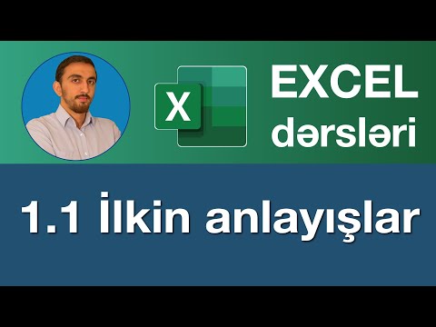 Excel dərsləri - 1.1 Exceldə ilkin anlayışlar 2026 | Excel eğitimi , Excel tutorial , Excel lessons