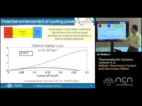 nanoHUB-U Thermoelectricity L4.5: Thermoelectric Systems - Ballistic coolers/non-linear Peltier