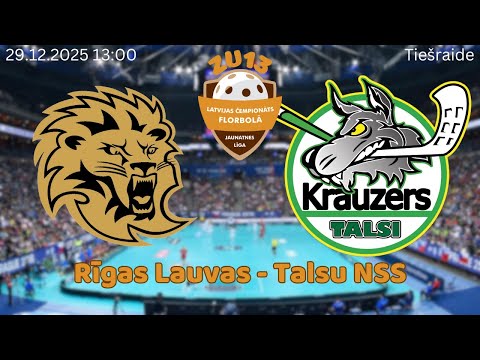 Florbols zēni U13. Rīgas Lauvas - Talsu NSS / Krauzers. Rīgā, 29.12.2025.
