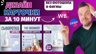 КАК сделать дизайн карточки товара для маркетплейсов бесплатно | Без фотошопа, ф