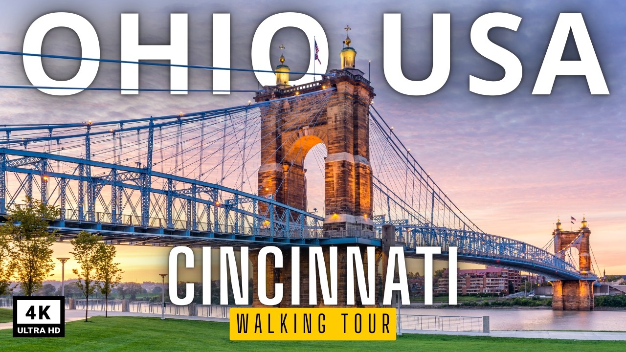 Immersive street-level walking tour through Cincinnati, OH, United States, showcasing authentic urban landscapes, local architecture, and the vibrant atmosphere of the city's neighborhoods