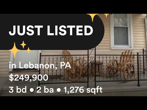 House for sale in Lebanon, PA! Price: $249,900 3 bedrooms | 2 bathrooms. Invest in real estate!