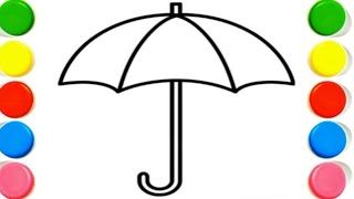 Cute Umbrella Drawing ,Colouring,Painting for Toddlers_ Child Art🎨🌈