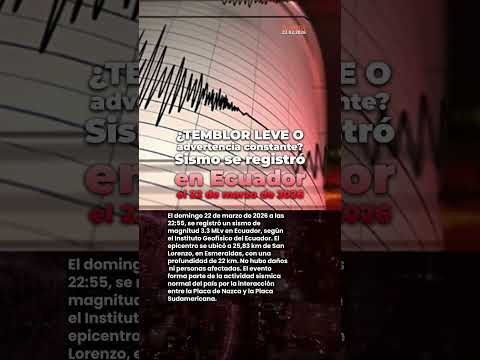 🌎 ¿Temblor leve o advertencia constante? Sismo se registró en Ecuador este 22 de marzo de 2026