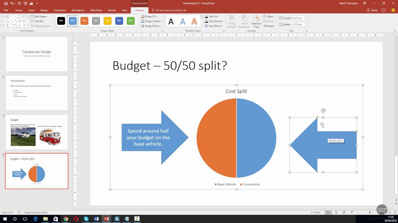 PowerPoint 2016 - Add and Edit Shapes to a slide