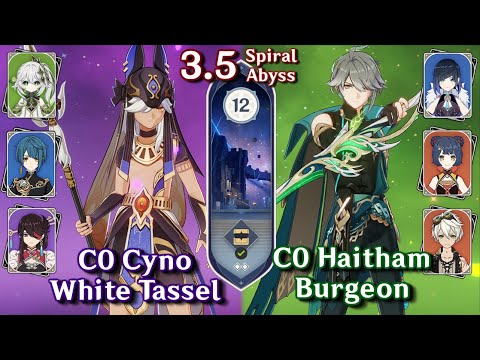 C0 Cyno Hyperbloom & C0 Alhaitham Burgeon | Spiral Abyss 3.4/3.5 - Floor 12 9 Stars | Genshin Impact