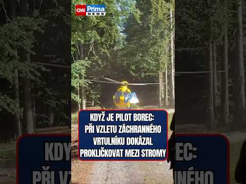 Neskutečné dovednosti předvedl pilot záchranářského vrtulníku v lese u obce Herálec na Žďársku.