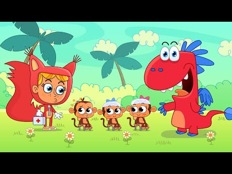 5 Malutkich Małpek Po Łóżku Skakało 🐵 Piosenki Dla Dzieci Smoka Edzia