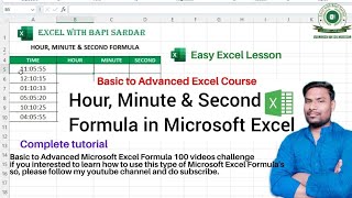 How to Apply Hour, Minute & Second Formula 🔥 in Excel || #excelwithbapisardar