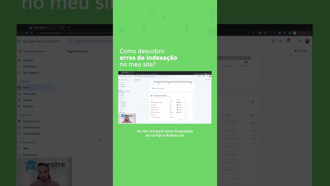 #Shorts: Como descobrir erros de indexação no seu site