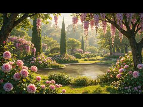 8 Hours | Palace Gardens - Peaceful Lake, Birds and Garden Ambience | Nature Sounds