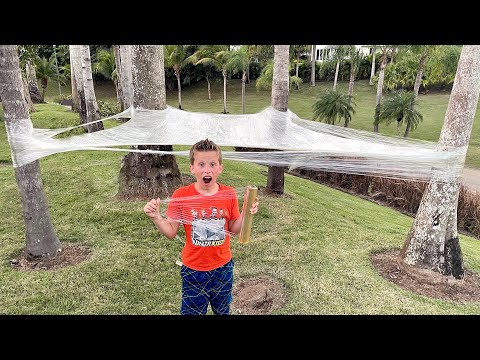 I MADE a Trampoline with PLASTIC WRAP!