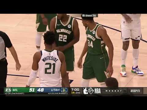 Hassan Whiteside 4 blocks on Giannis