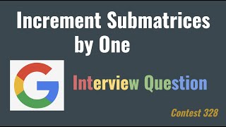 YouTube video 'Leetcode 2536: Increment Submatrices by One'