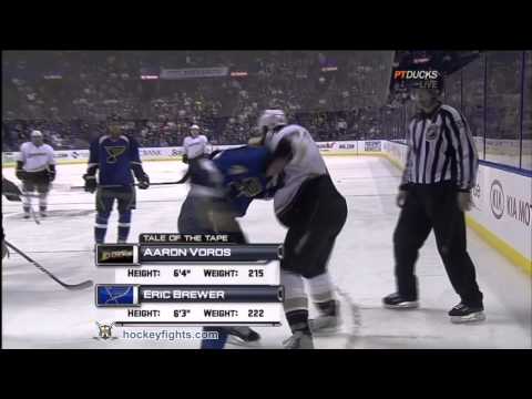 Aaron Voros vs Eric Brewer Oct 11, 2010 - Anaheim feed