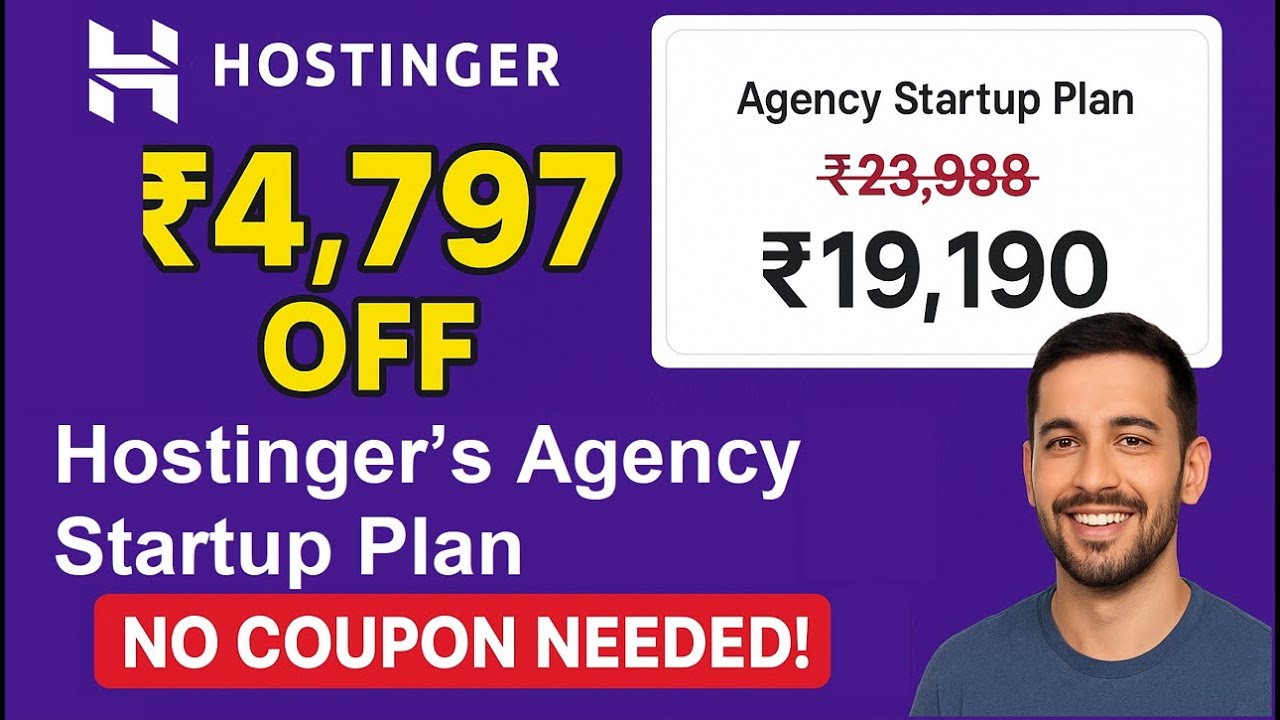 Hostinger Agency Startup Coupon Code Redeem Discount ₹4,797