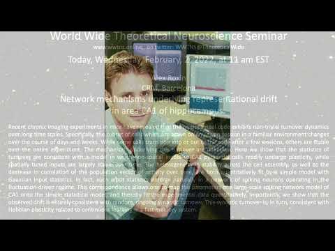 World Wide Theoretical Neuroscience Seminar: February, 2, 2022, Alex Roxin,  CRM, Barcelona