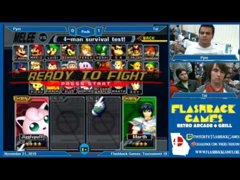 Flashback Games Presents: Tournament 19 - Pyro (Jigglypuff) Vs. Tal (Marth) Pools