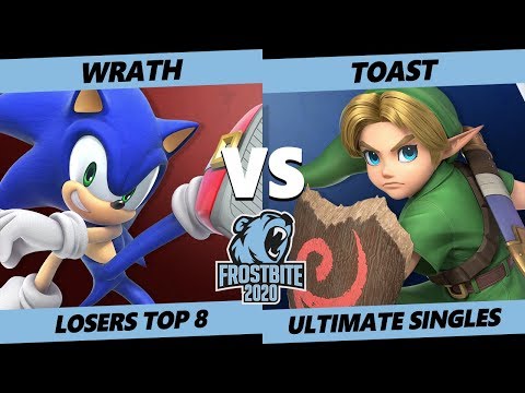 Frostbite 2020 SSBU Losers Top 8 - Wrath (Sonic) Vs. NFT | Toast (Young Link) Smash Ultimate Singles