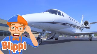 Blippi explores a Private Jet! | Blippi | Cars, Trucks & Vehicles Cartoon | Moonbug Kids
