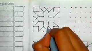 6*6 dots kolam| Simple rangoli design