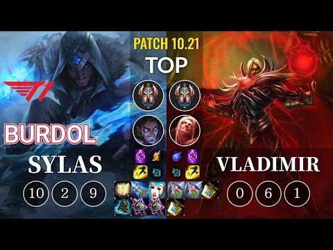 T1 Burdol Sylas vs Vladimir Top - KR Patch 10.21
