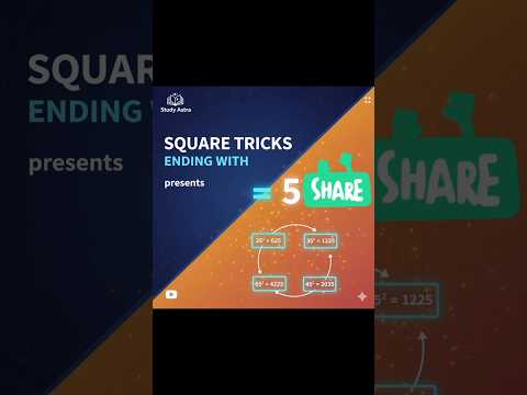 SQUARE TRICKS ! 5 Sec me answer ! square of numbers ending in 5 (fast Vedic math tricks!)