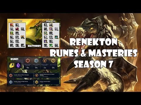 Renekton Runes and Masteries season 7 League of legends