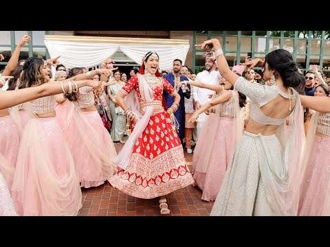 Bride Surprises Everyone With a Dance at the Baraat! - Indian Wedding at Baltimore Harborplace Hotel