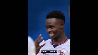 Download lagu Bukayo Saka scores a perfect hat-trick 💀 mp3