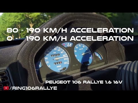 106 Rallye 1.6 16v 0 - 190km/h (0 - 118 MPH)