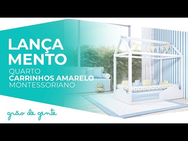 Quarto de Bebê Montessoriano Carrinhos Amarelo - Grão de Gente