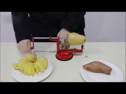Manual Spiral Potato Slicer Metal Rotate Vegetable Fruit Tools Kitchen Tool
