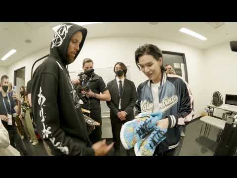 Suga at The NBA Japan Games Pt 2. Suga appearance with Basketball Pros. #bts #suga #yoongi #nba